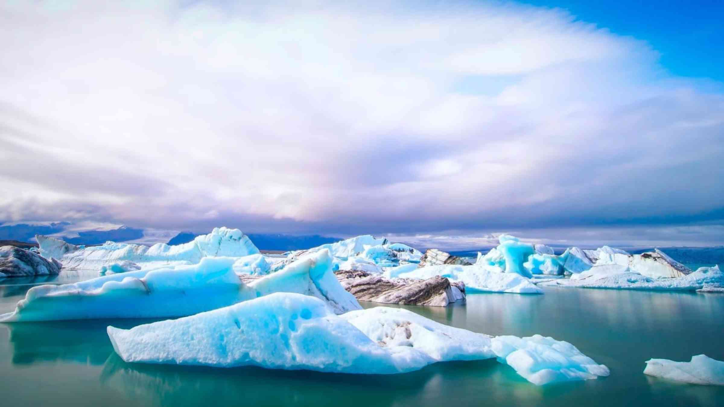 Arctic sea with ice