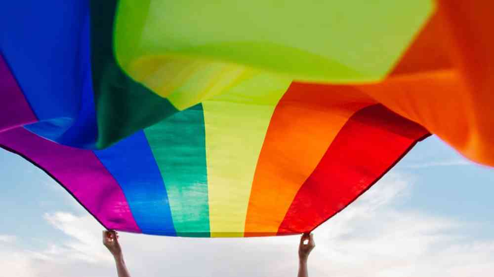 LGBTQI+ flag in the wind