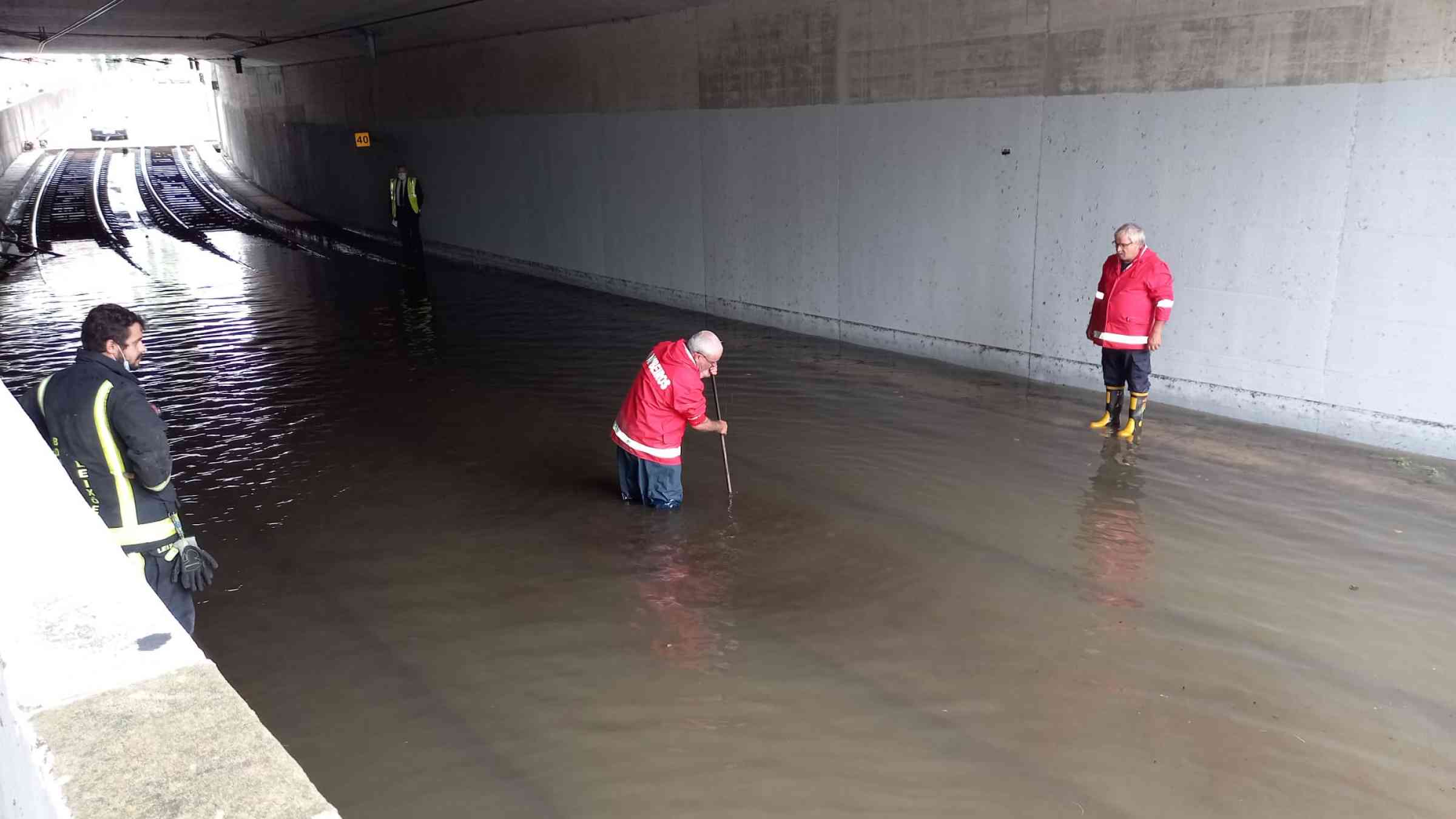 Tunnel flooding in Matosinhos Portugal