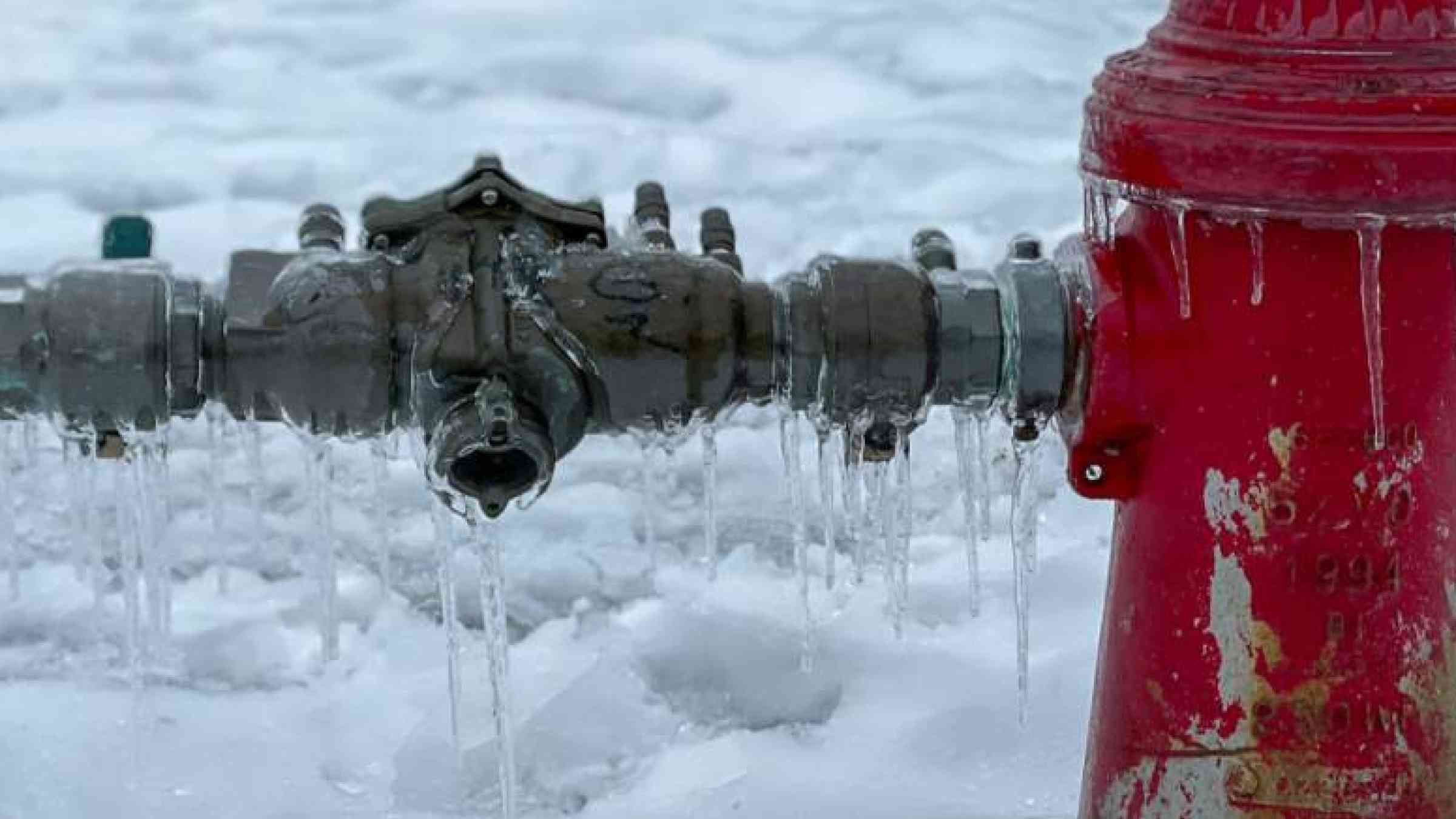 Texas cold wave - frozen fire hydrant