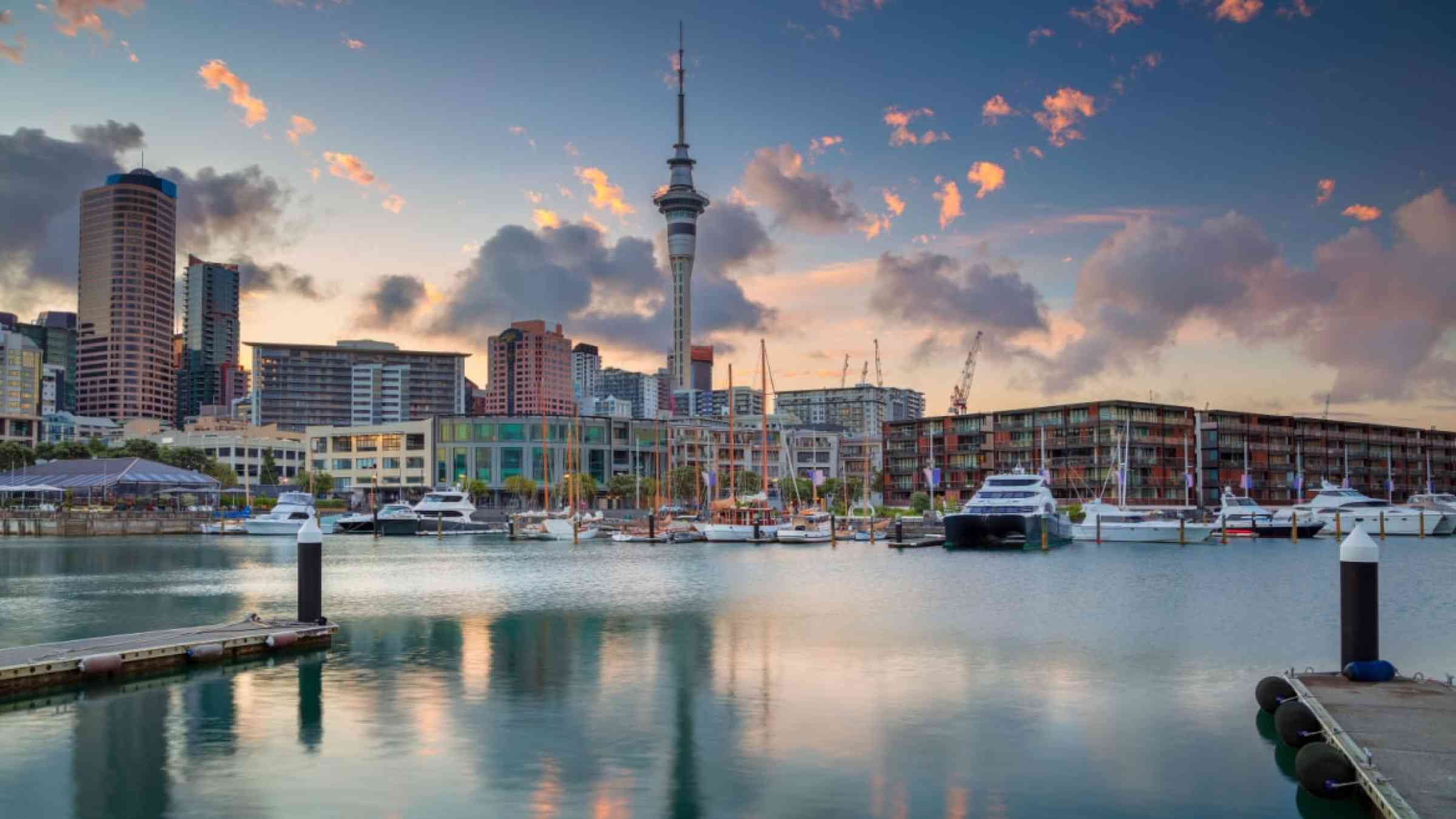 Harbour of Auckland in New Zealand.