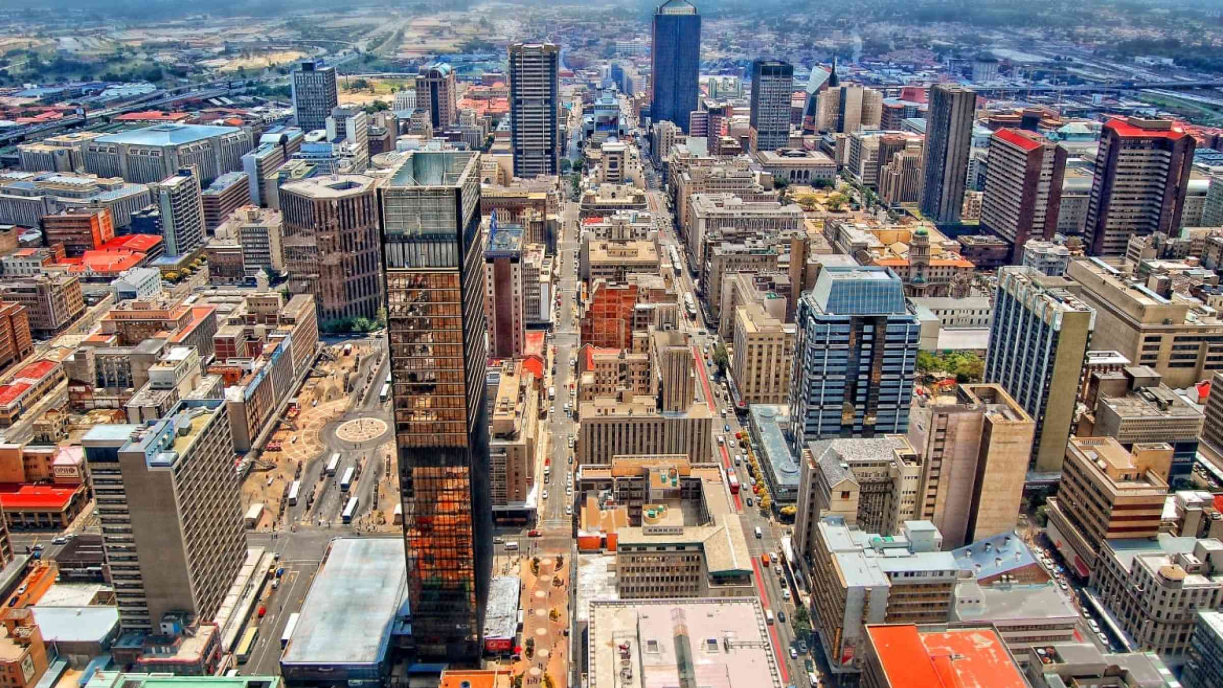 Areal view on Johannesburg, South Africa.