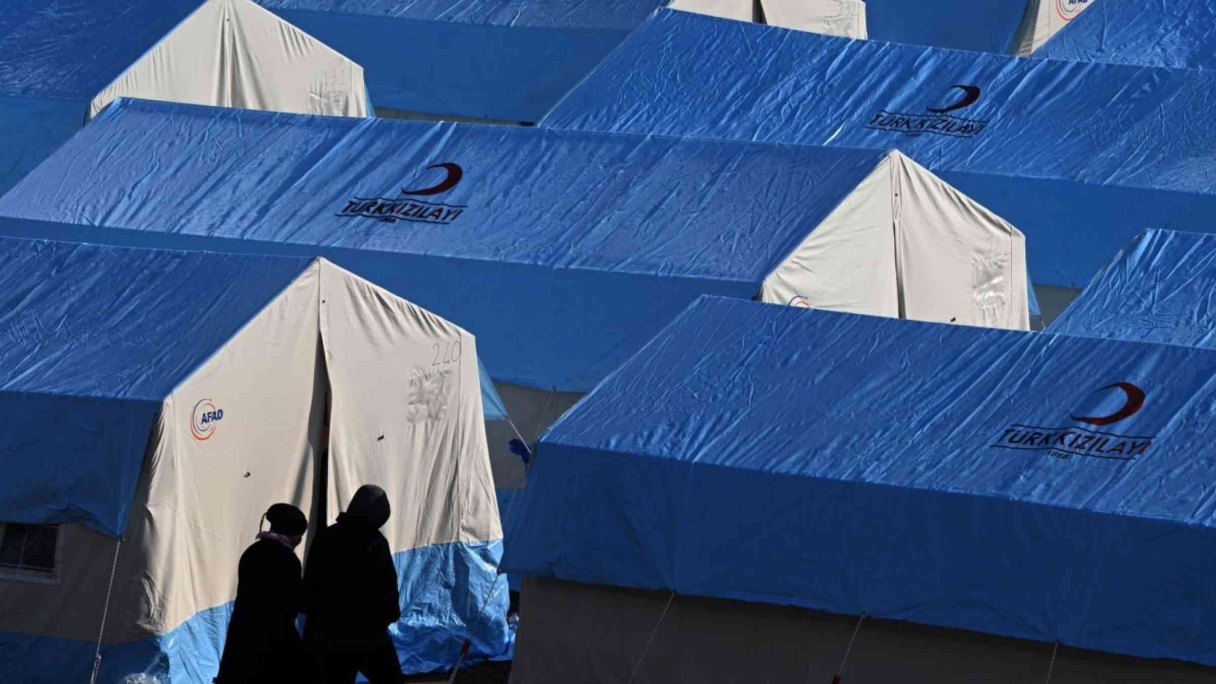 Temporary tents raised for the 2023 earthquake survivors in Turkiye