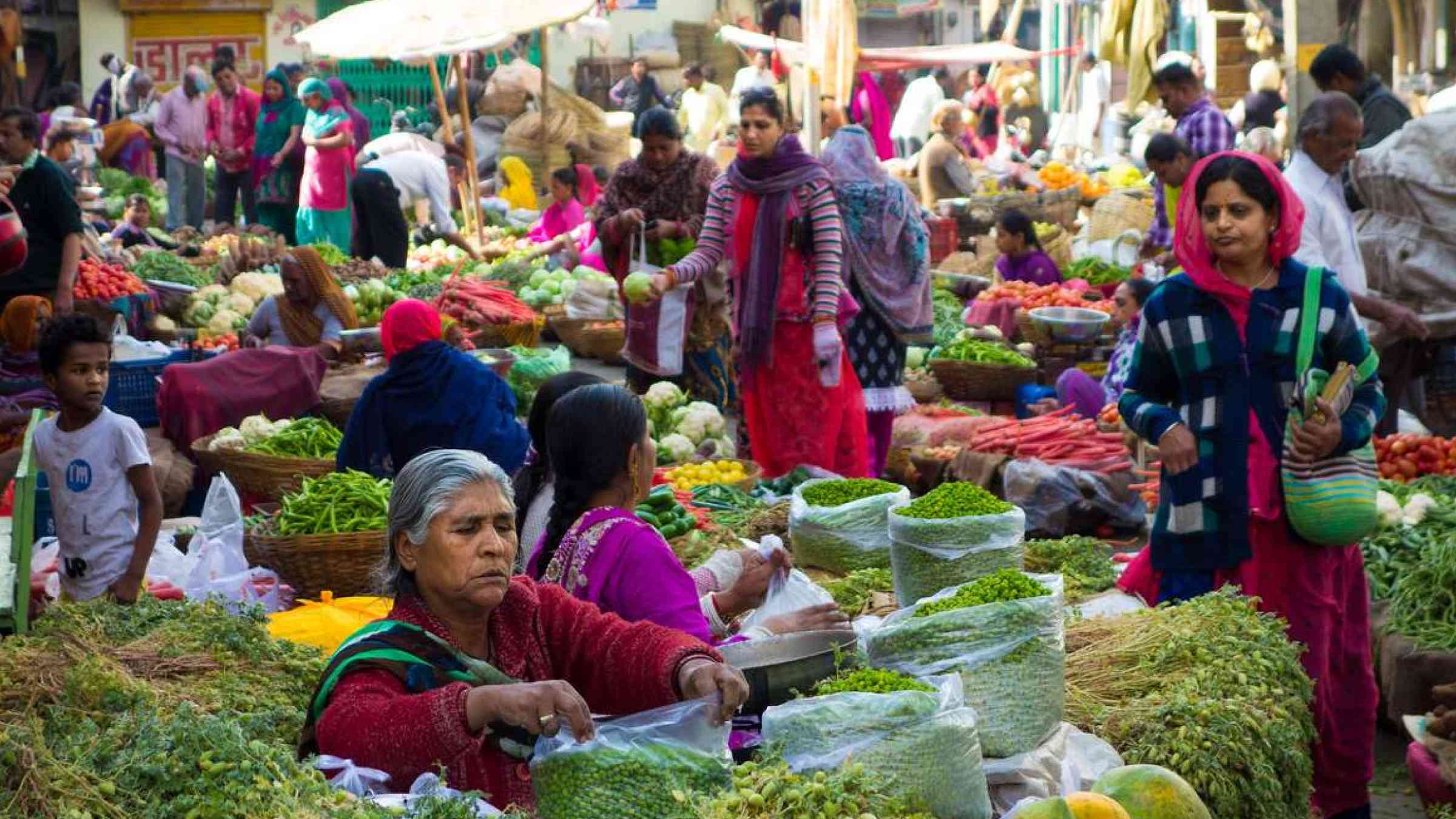 Vegetable market, India