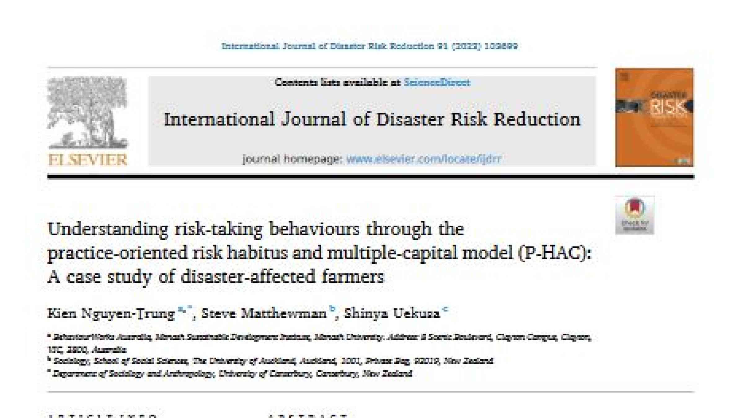 Understanding risk-taking behaviours through the practice-oriented risk ...