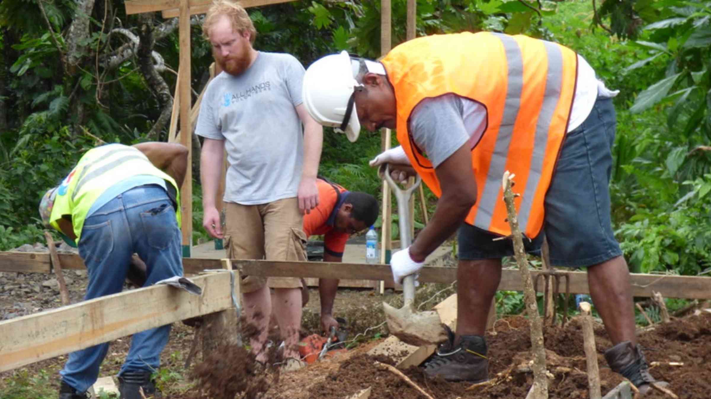 Community carpenters construct new houses in Fiji