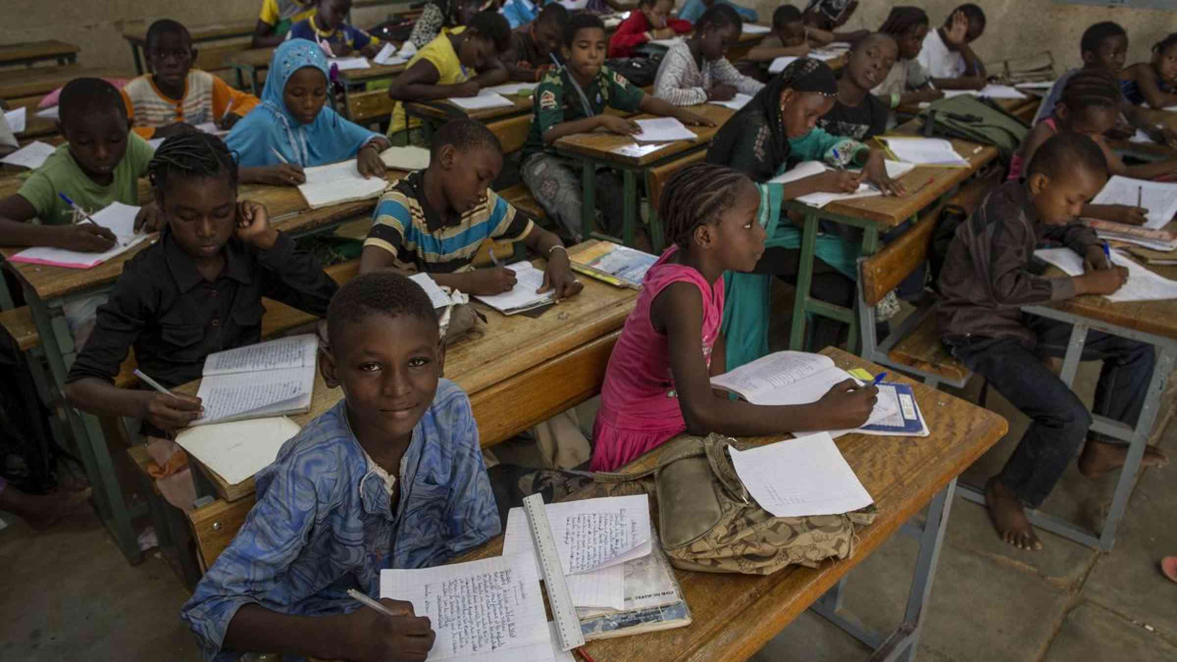 School children in a classroom in Gao, Mali 