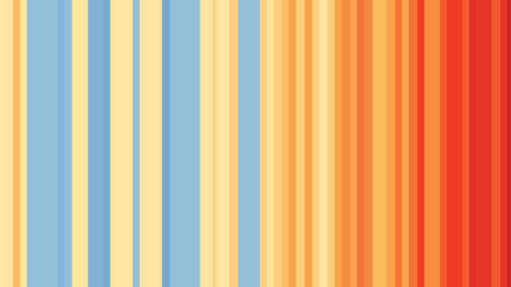 Pattern with warming stripes from Earth global average surface temperature