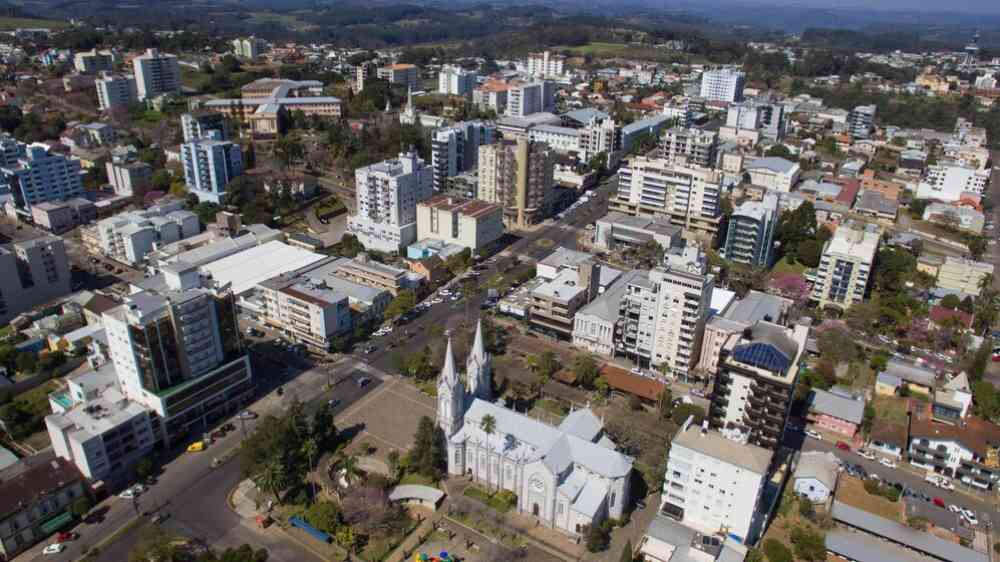 Aerial picture of the city of Veranópolis