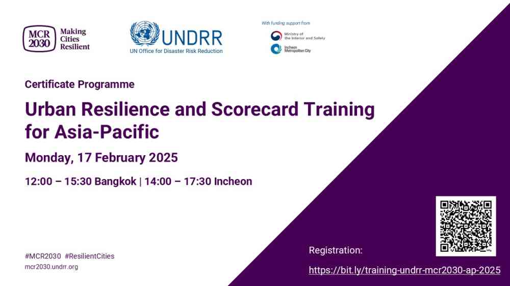 Banner for Urban Resilience and Scorecard Training for Asia-Pacific