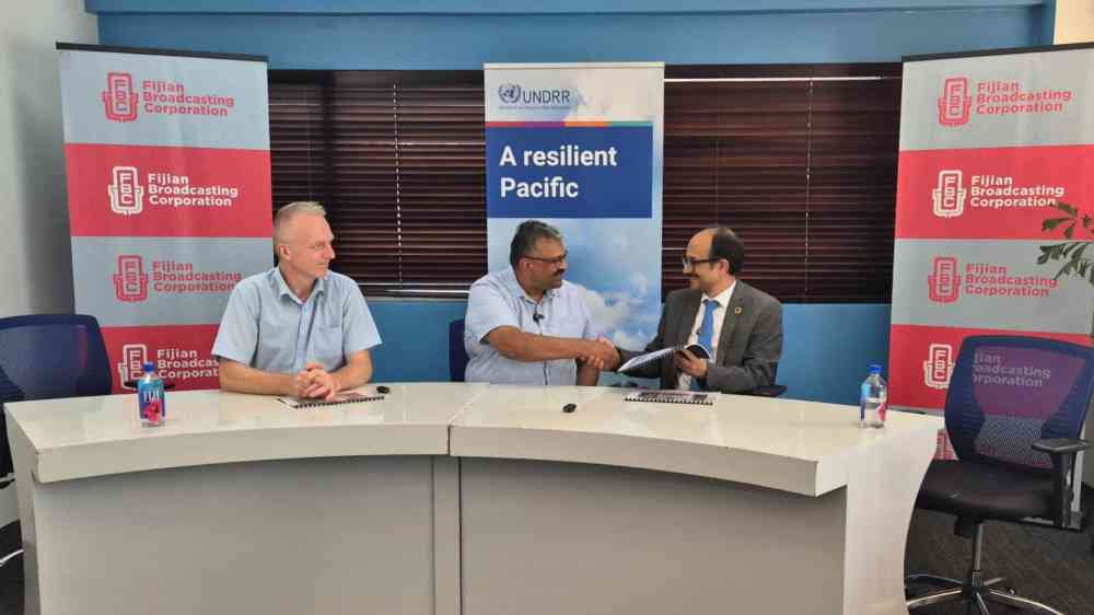 FBC leaders and SRSG Kamal Kishore at the FBC Resilience Action Plan handover