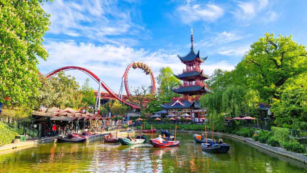 View of the Tivoli Park in Copenhagen, Denmark