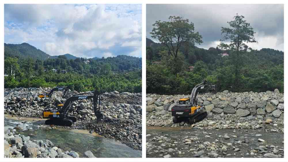 Before and after views of river cleaning and rehabilitation works in Artvin.