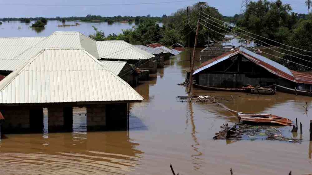 Flooded houses in Kogi, Nigeria