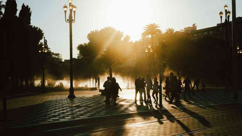 People walking on a hot day 