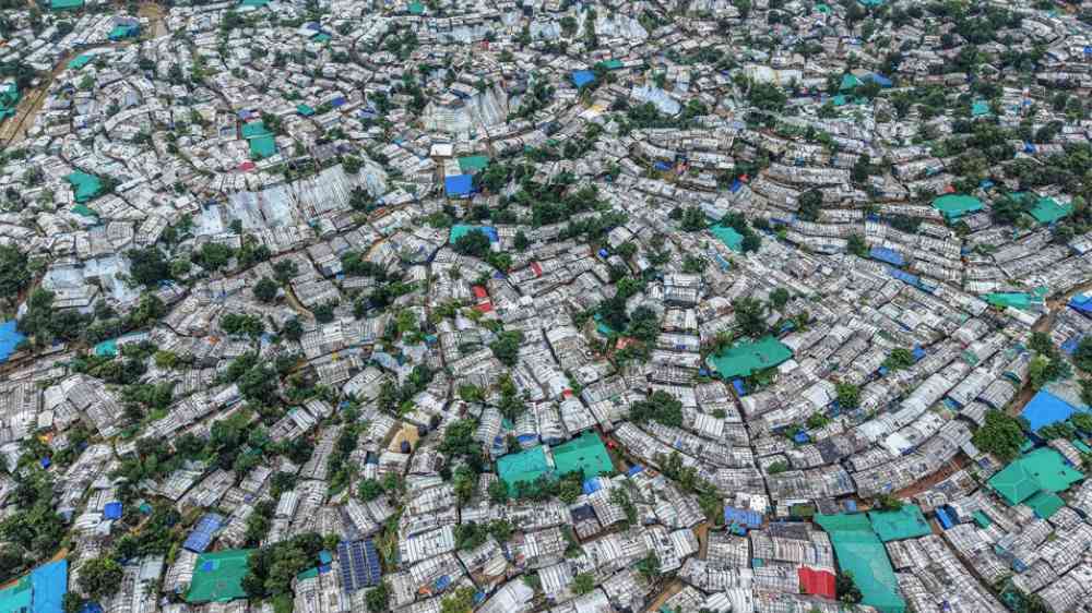 Rohingya refugee camp in Ukhiya, Cox’s Bazar. Amid recurring landslides, growing numbers of Rohingya refugees in Bangladesh are being forced to adapt to increasingly limited camp space.