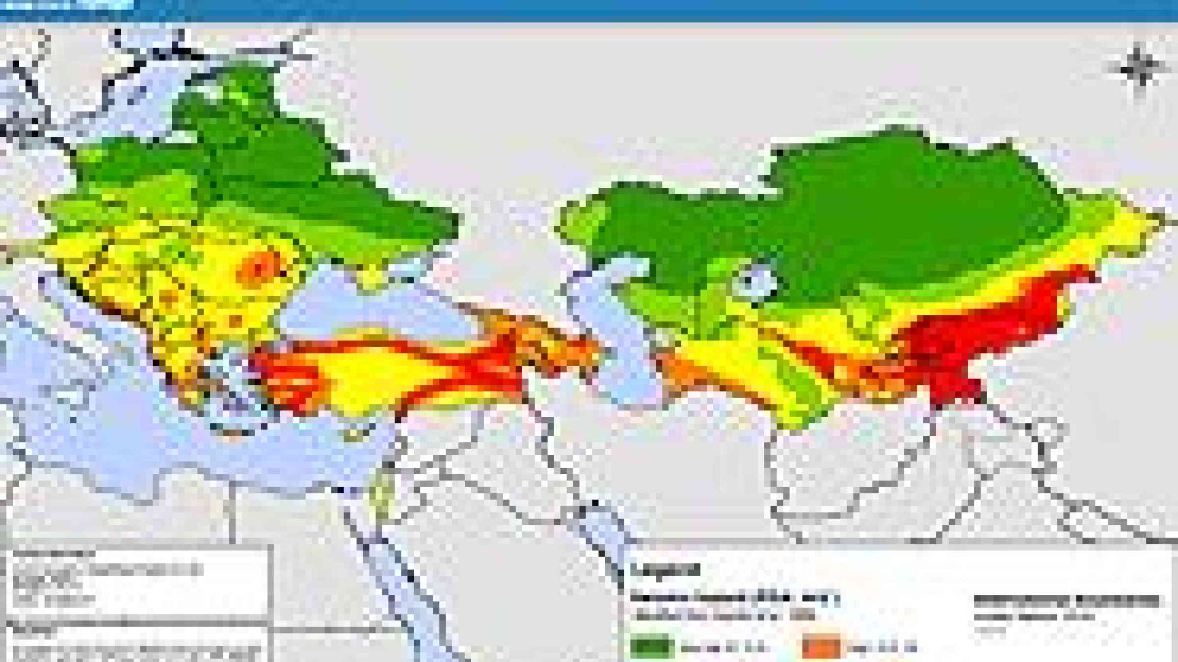 © WHO/Europe, Flood hazard distribution map: regional view