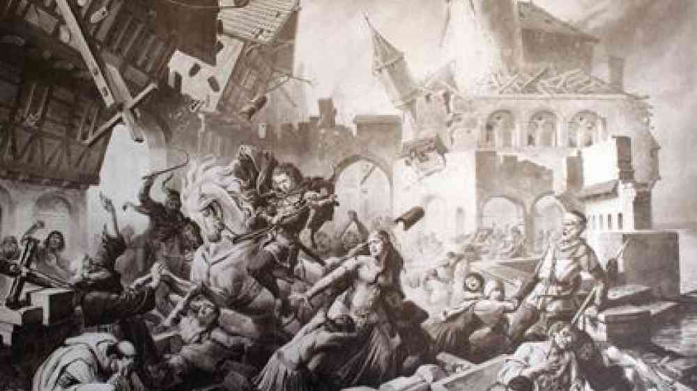 Karl Jauslin (1842-1904): The Basel earthquake, October 10, 1356