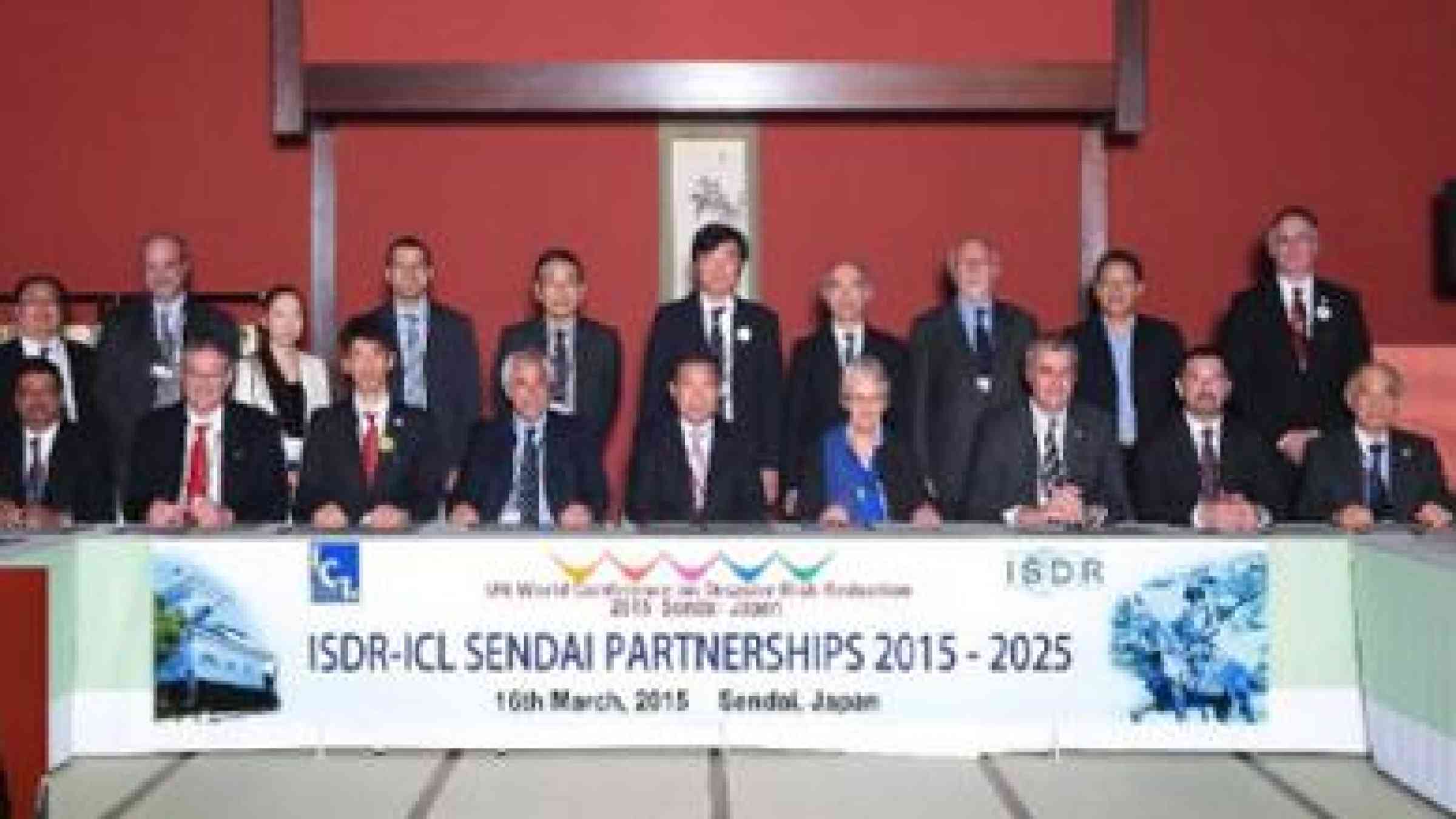 Photo by ICL Signing Ceremony ISDR-ICL Sendai Partnerships 2015-2025 For Global Promotion of Understanding and Reducing Landslide Disaster Risk on 16 March 2015, Junsen, Sendai, Japan
