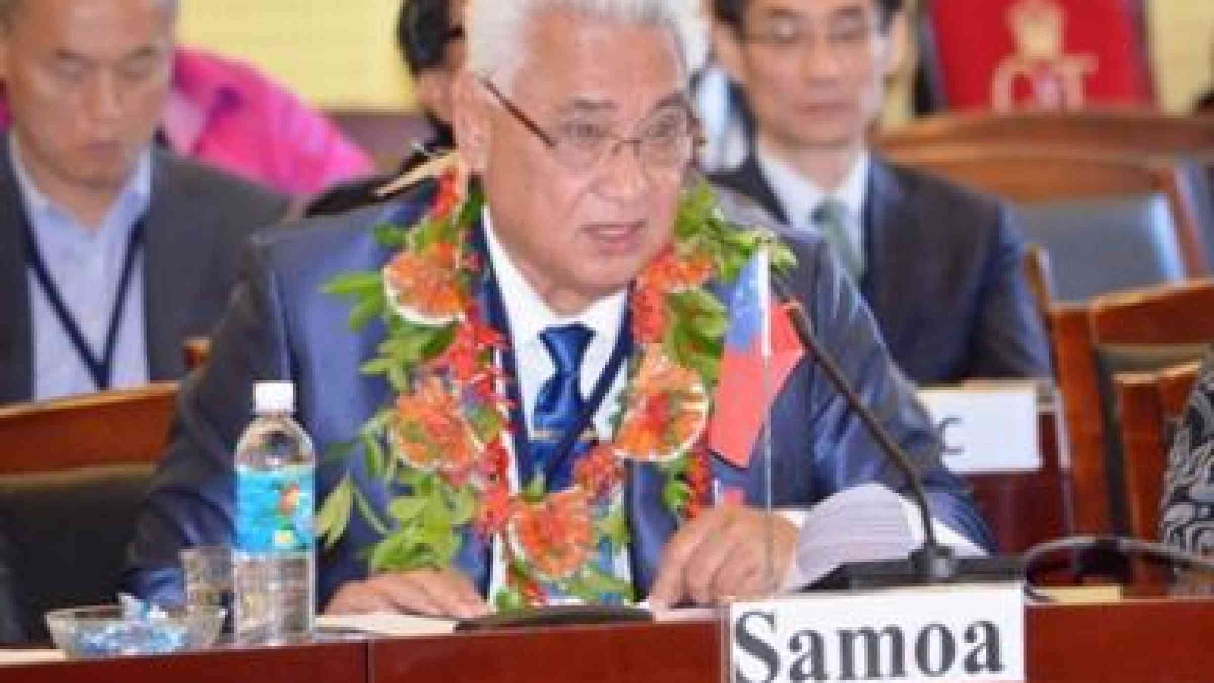 Photo by SPREP Samoa’s Minister of Natural Resources and Environment, Faamoetauloa Lealaiauloto Taito Dr Faale Tumaalii