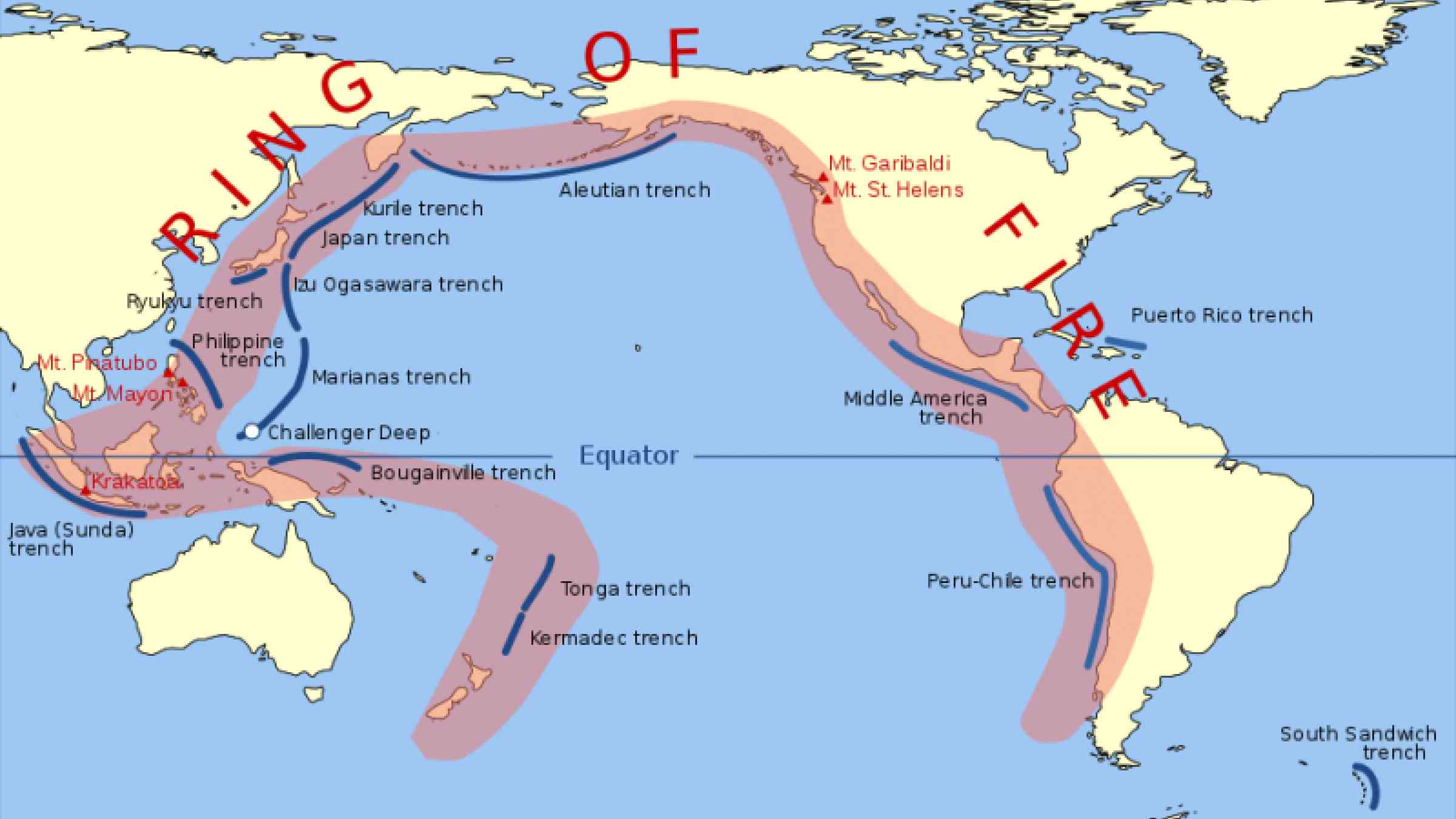 The Pacific's Ring of Fire is the world's most active seismic zone