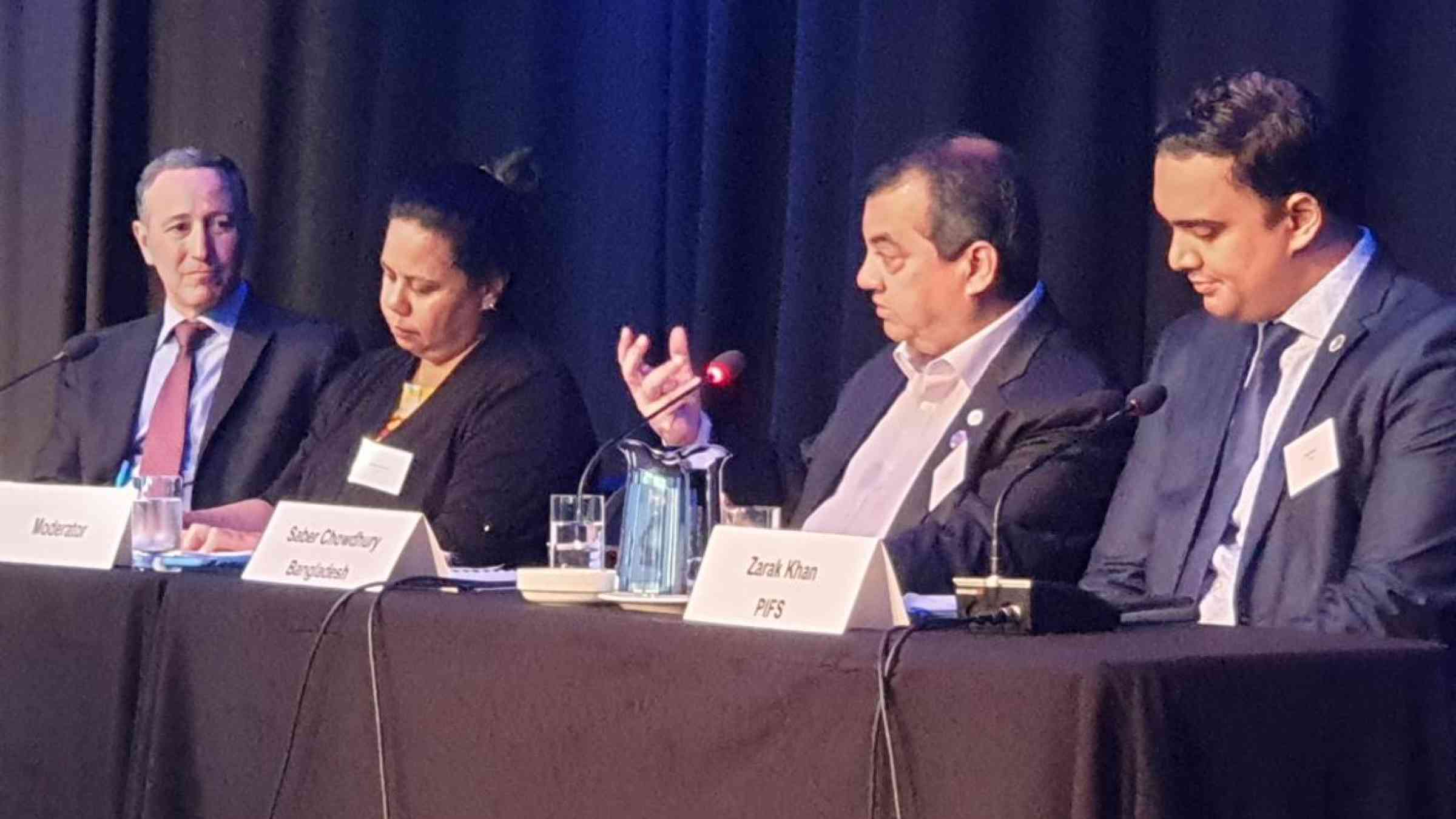 The Hon. Saber Chowdhury, Member of Parliament of Bangladesh, spoke on the need to increase investment in disaster prevention at the Asia-Pacific Partnership Forum for Disaster Risk Reduction, in Brisbane, Australia on 12 November.