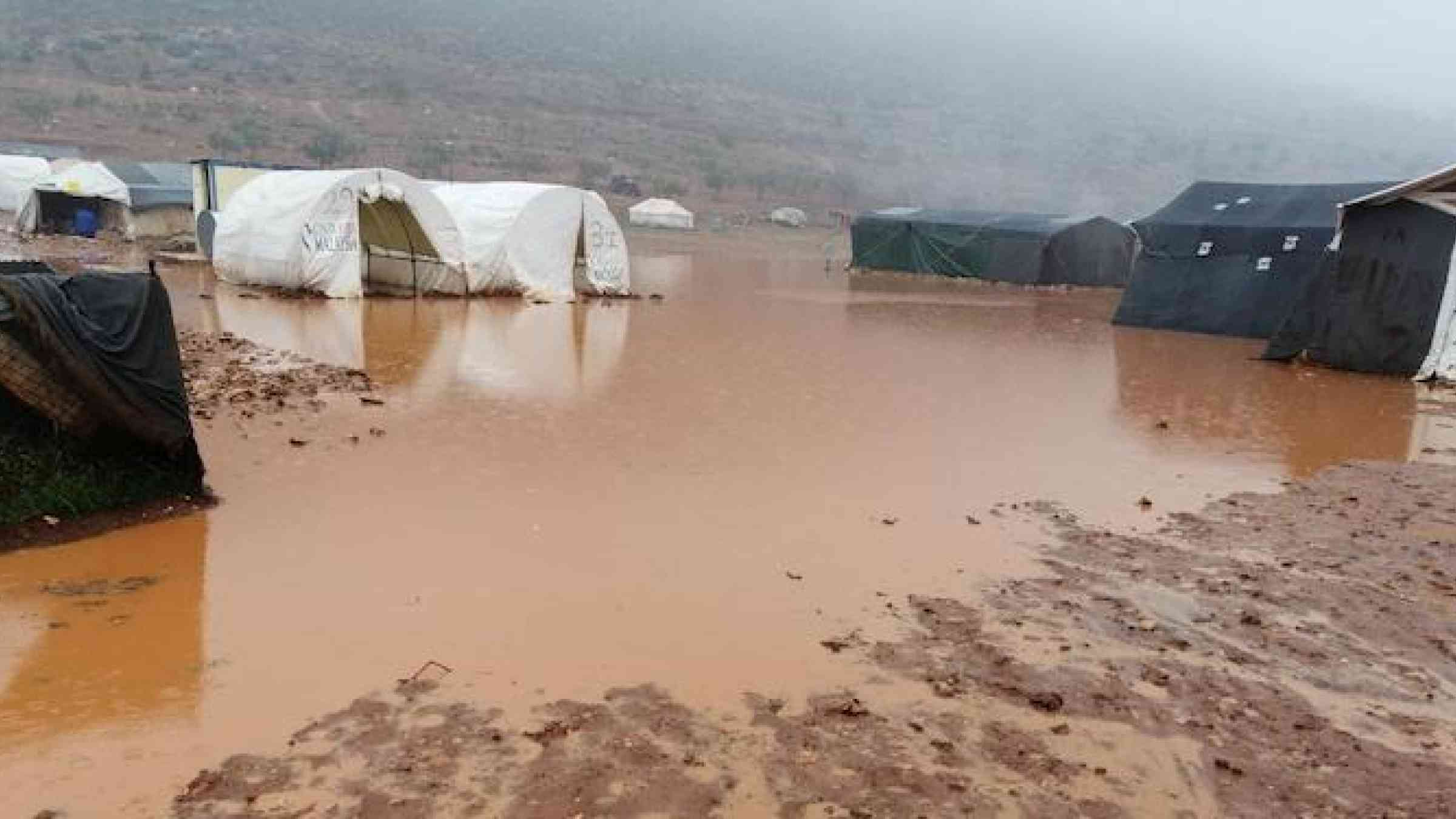 Save the Children- Floods inside a displacement camp in Idlib, North West Syria