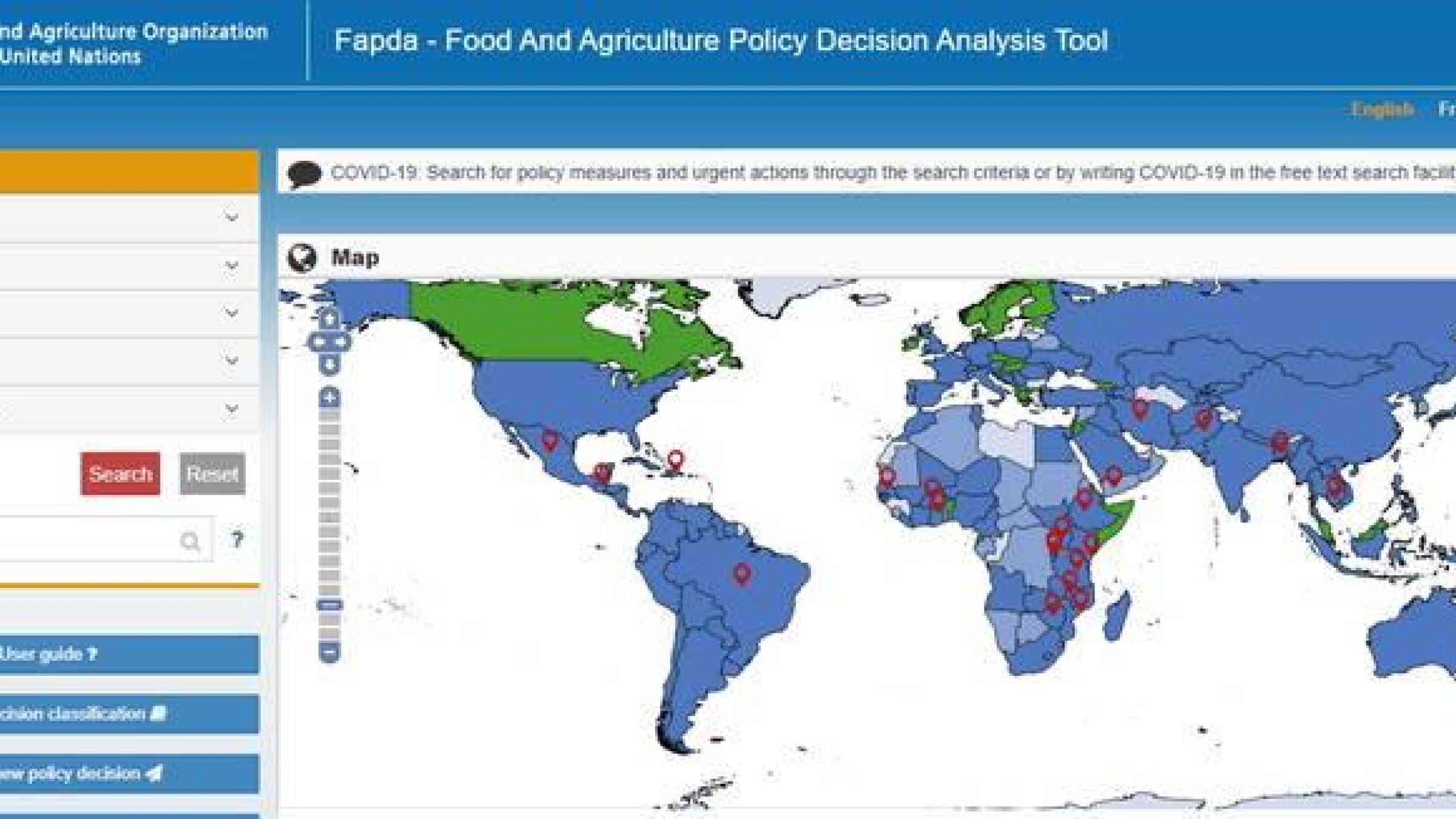 The Food and Agriculture Policy Decision Analysis (FAPDA) Platform