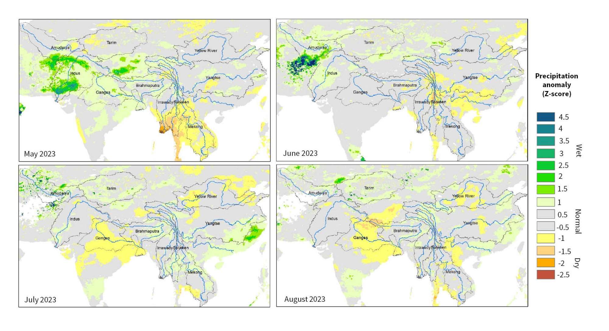 The four-month precipitation outlook from May to August 2023