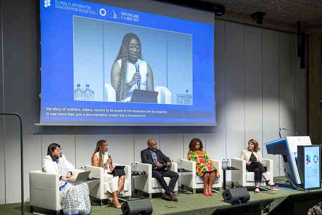 Panelists at the first dedicated thematic session on risk communication at the Global Platform for Disaster Risk Reduction 