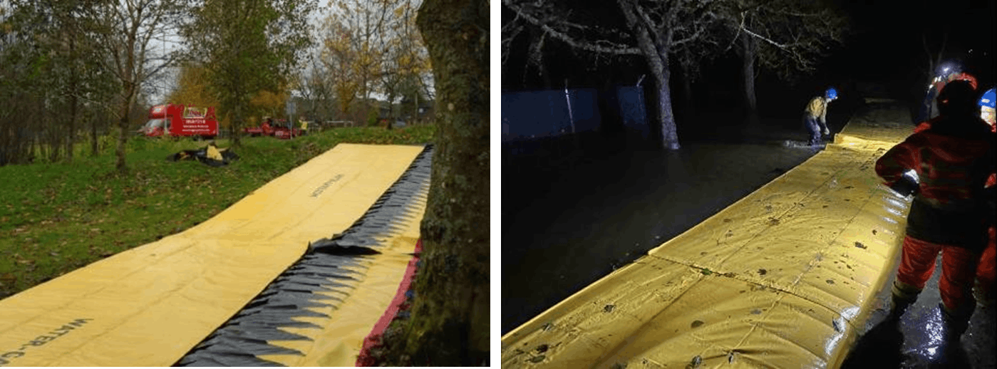 The barriers that deploy due to the water’s own force
