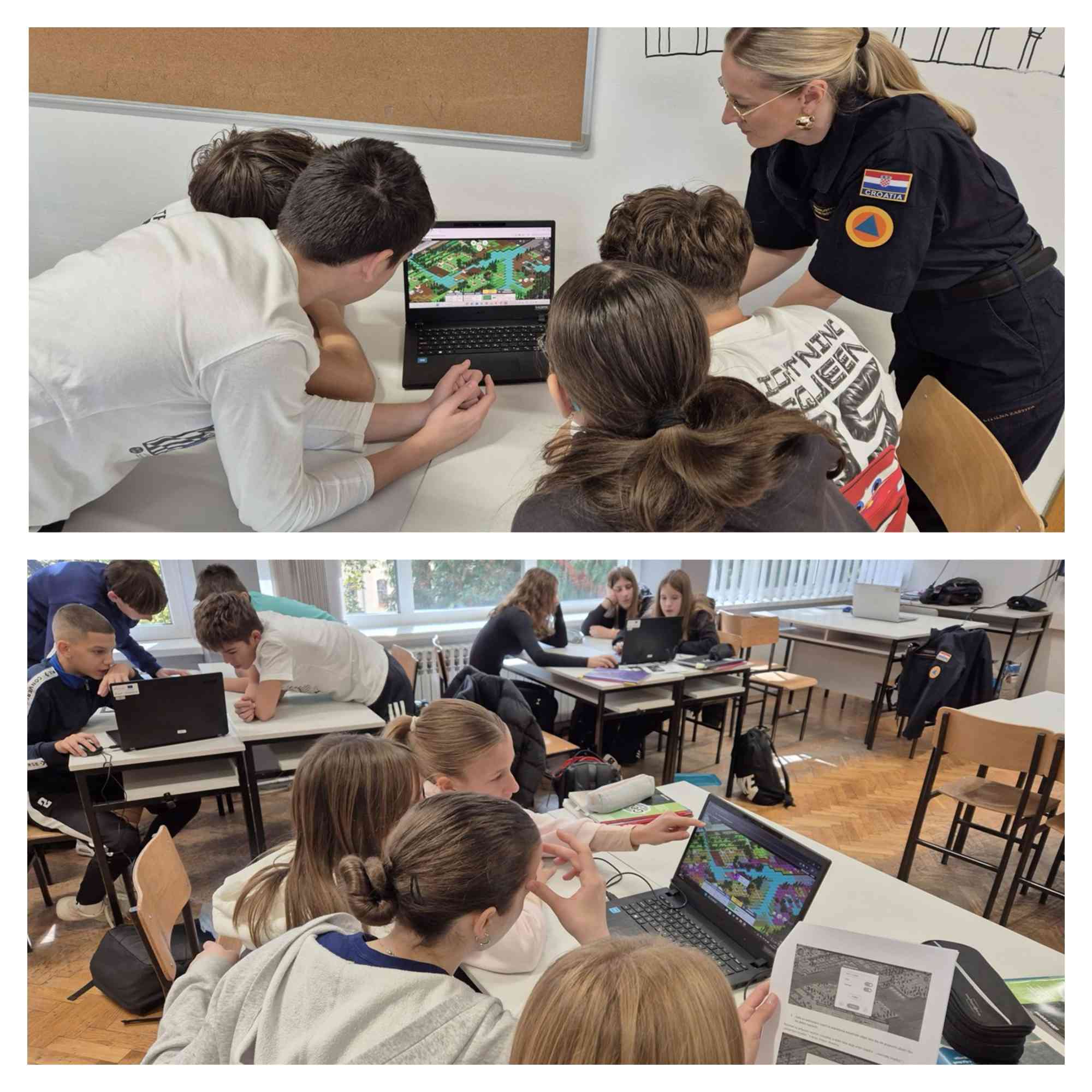 Students playing the Stop Disasters game in Croatia, October 2025