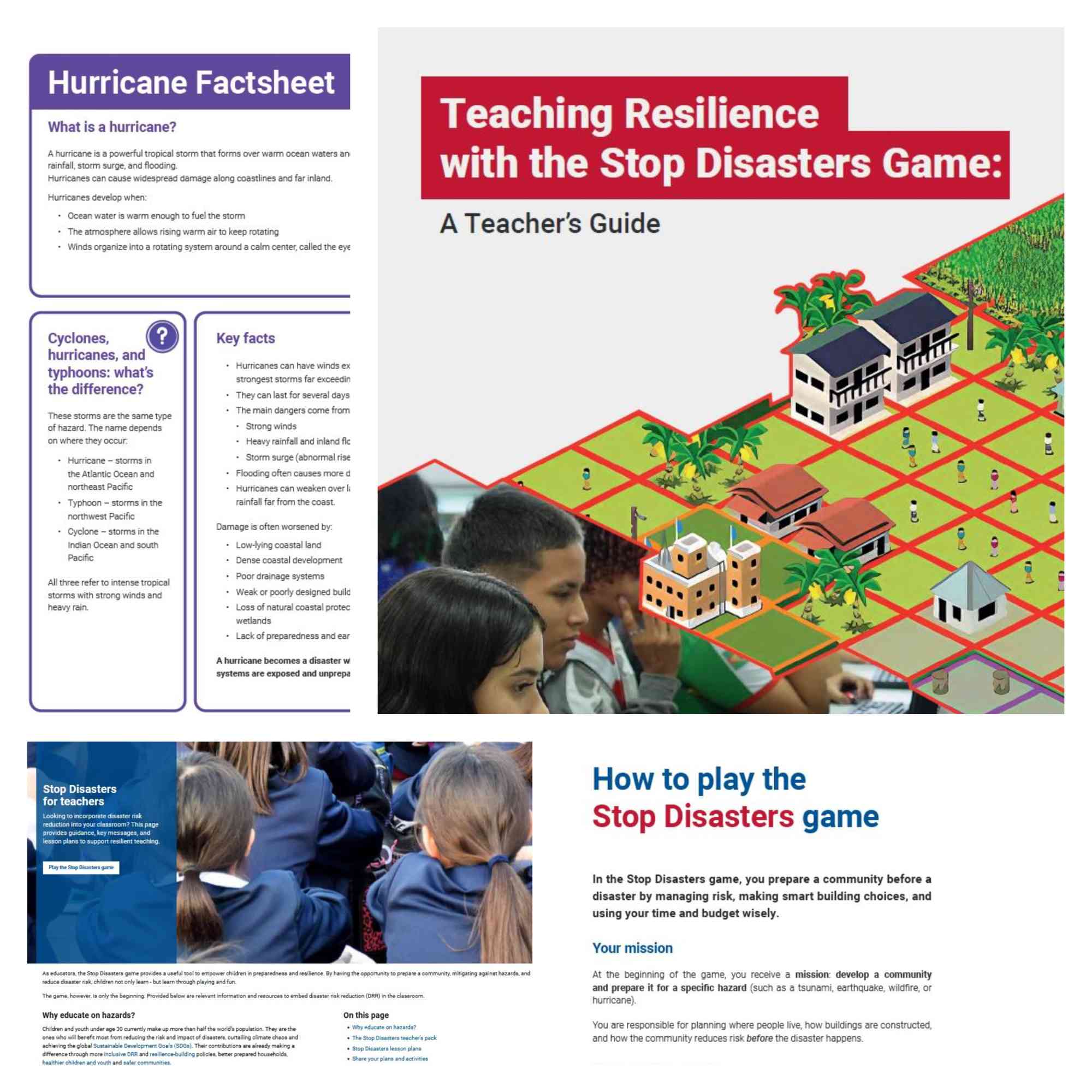Stop Disasters game resources for teachers