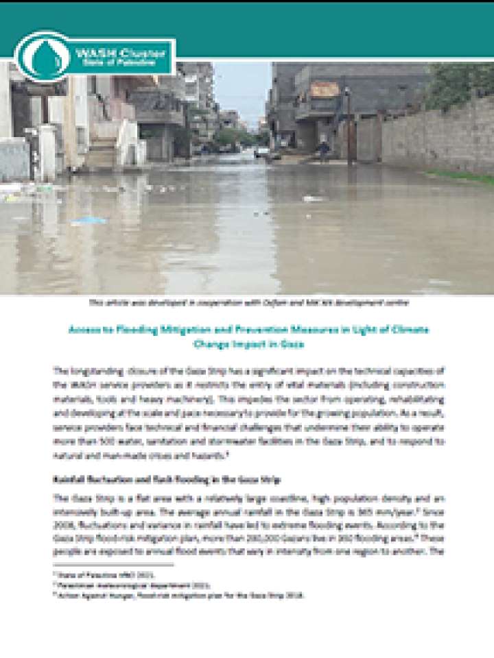 Access To flooding mitigation and prevention measures In light Of climate change impact In Gaza