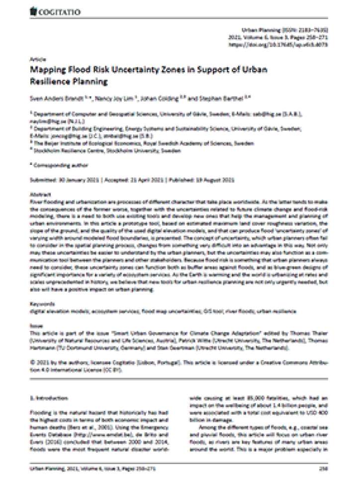 Mapping Flood Risk Uncertainty Zones in Support of Urban Resilience Planning