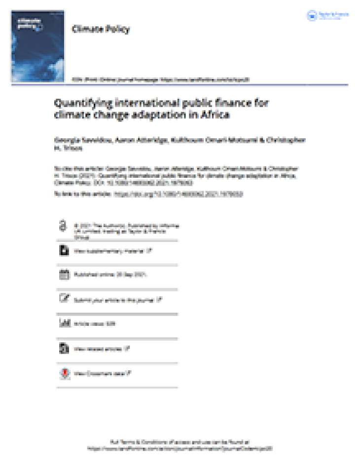 Quantifying international public finance for climate change adaptation in Africa