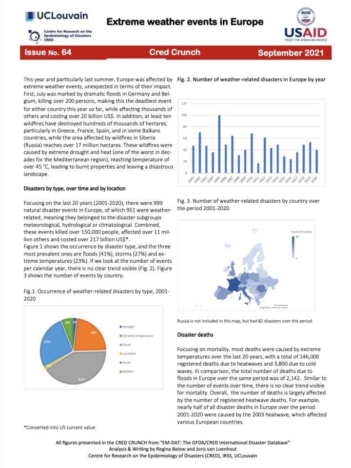 First page "Extreme weather events in Europe"