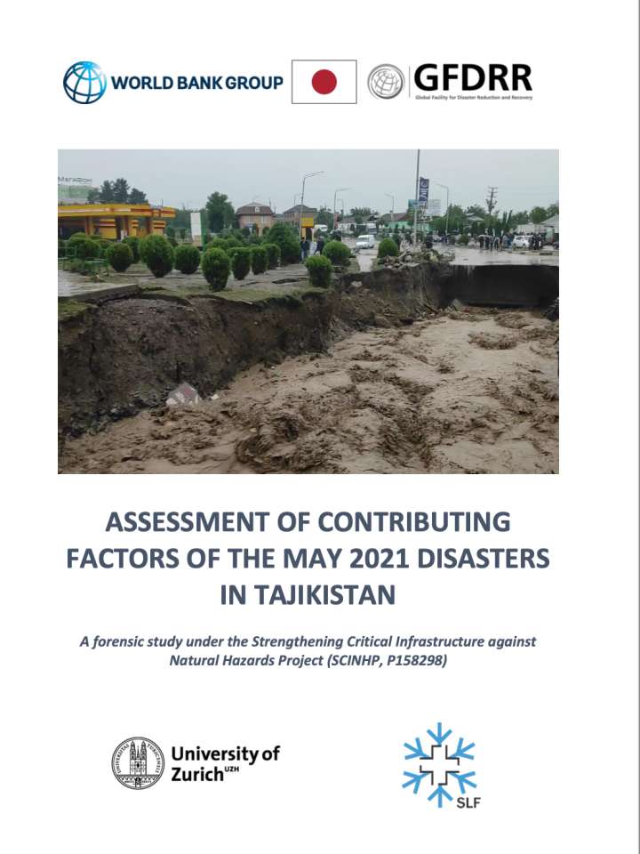 Coverpage of "Assessment of contributing factors of the May 2021 disasters in Tajikistan: A forensic study under the strengthening critical infrastructure against natural hazards project"