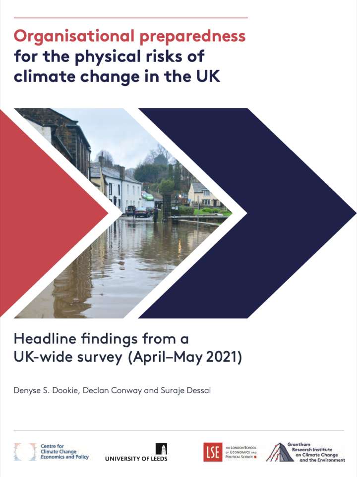 Coverpage of "Organisational preparedness for the physical risks of climate change in the UK"