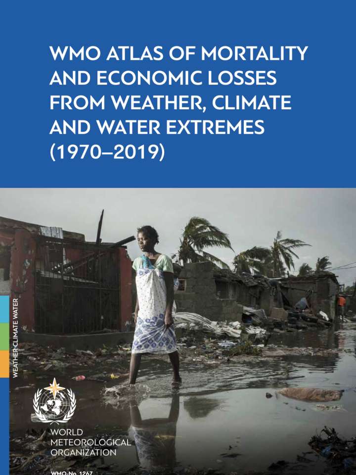 Coverpage of "The atlas of mortality and economic losses from weather, climate and water extremes (1970–2019)"