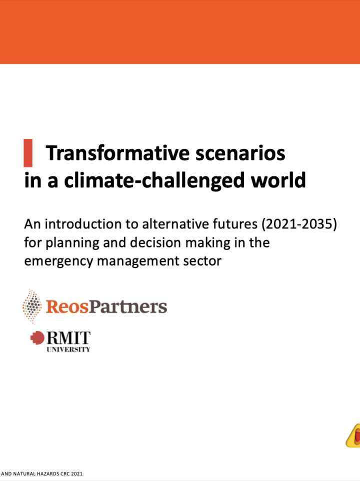 Coverpage of "Transformative scenarios in a climate-challenged world"