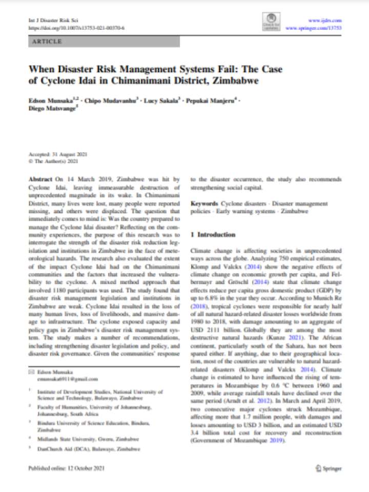 Cover and title of publication