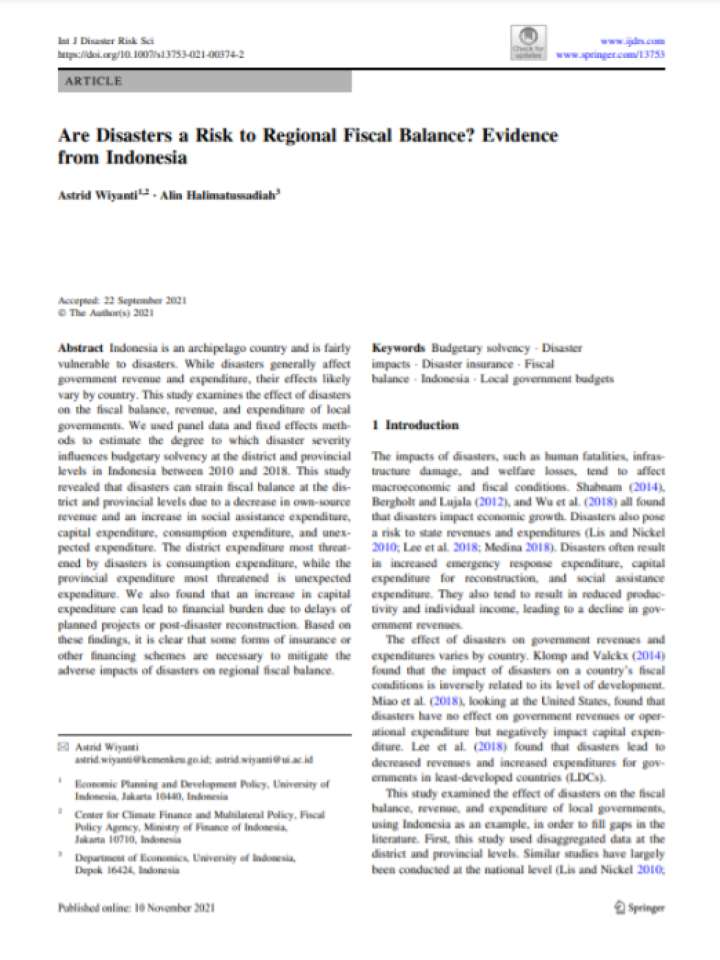 Cover and title of publication