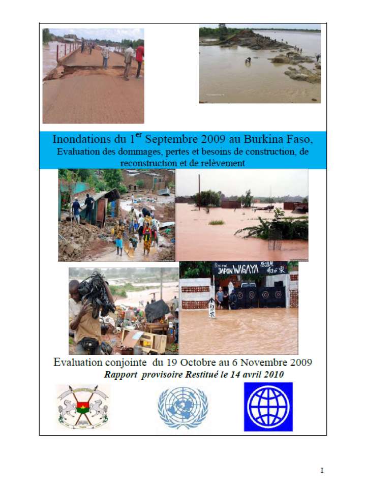 Floods 2009 Burkina Faso Assessment of Damage Loss and Construction Reconstruction and Rehabilitation Needs
