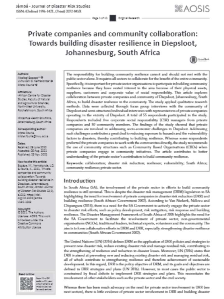 Cover and title of publication