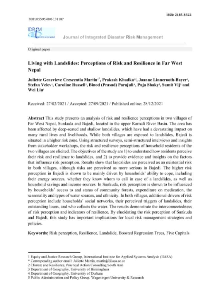 Cover and title of publication