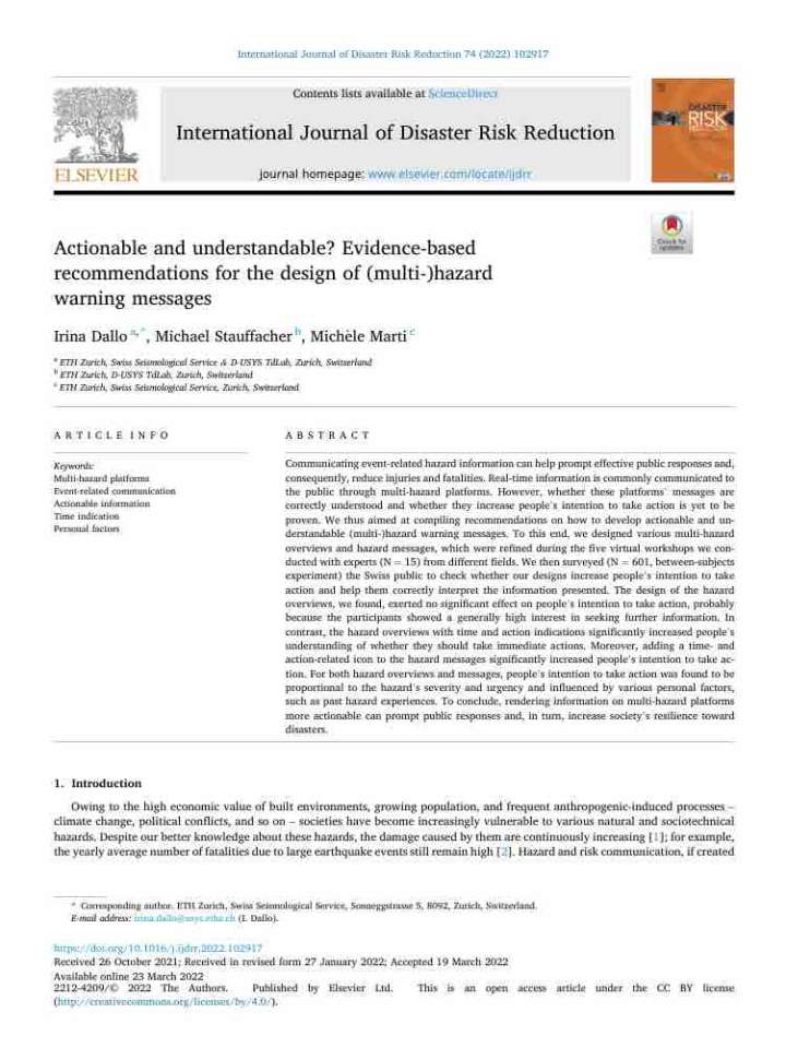 Cover of the article