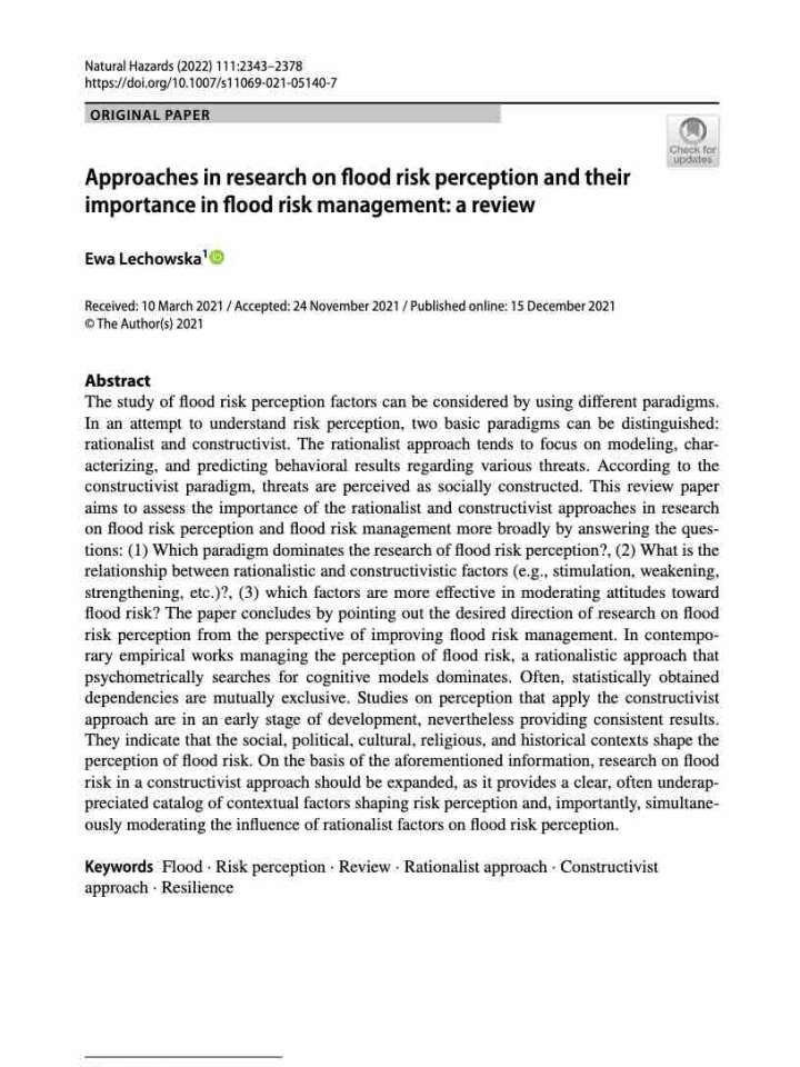 Cover page of the article