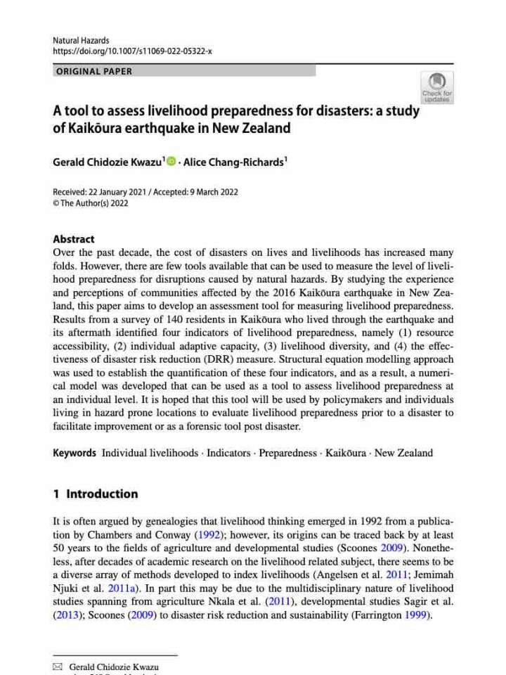Cover page of the publication