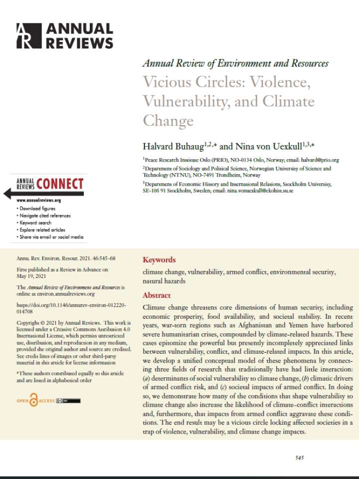 Vicious circles - violence, vulnerability and climate change